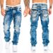 Cross Border Supply European And American New Fashion Jeans Casual Open Line Trousers Straight Men's Trousers Hip Hop Denim_viptrois.com