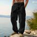 Men's ClothingCotton And Linen Four Seasons Thin Breathable Workwear Multi Pocket Loose Casual Trendy Wide Leg Pants_viptrois.com