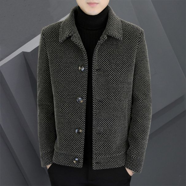 New Velvet Thick For Autumn Winter Casual Versatile Woolen Jacket, Slim Fit, Handsome And High-End Men's Coat_viptrois.com