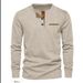Cross-border New Fashion Long Sleeve Top, Button Corduroy Slim Fit Men's Henley Shirt_viptrois.com