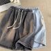 Men's Cotton Denim Shorts | Relaxed Fit Elastic Waist Casual Shorts For Summer, Loose Straight Leg Streetwear Shorts_viptrois.com