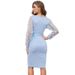 2025 European And American Maternity Dress Flower Splicing Slim Fit Maternity Dress Summer Long Sleeve Round Neck Maternity Dress_viptrois.com