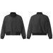 Shikuo 0177 Winter American Style Casual Oversized Stand Collar Bomber Jacket Black Warm Short Cotton Coat Trendy_viptrois.com