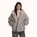 "Men's Winter Hooded Puffer Jacket With Faux Fur Trim – Thickened Polyester Coat In Black/Grey (Streetwear Style, Loose Fit)"_viptrois.com