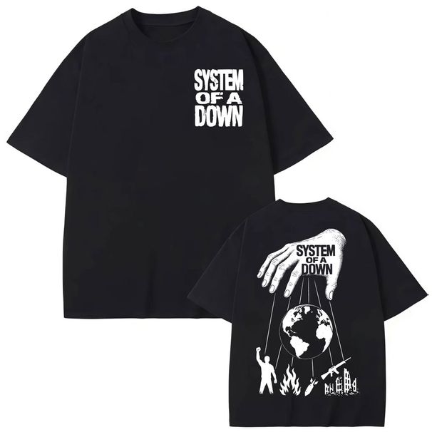 System Of A Down Double Sided Print T Shirt Men Women Clothing Rock Fashion T-shirts High Quality Cotton Short Sleeve T-shirt_viptrois.com
