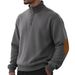European And American Cross-Border Light Mature Casual Sports Men's Jacquard Small Check Stand Collar Long Sleeve_viptrois.com