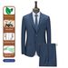 Pulse Men's Wool Blazer Groom Outfit Groomsman Suit High-End Gray Blue With Lyocell_viptrois.com