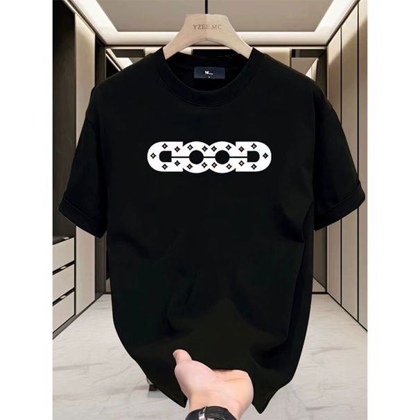 Men's Clothing 2025 Summer New Heavyweight Cotton Short Sleeved T Shirt Men's Loose Trendy And Handsome High End Half Sleeved Tops Men's Clothing_viptrois.com