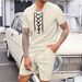 Men's Casual 2-Piece Set - Drawstring Shorts & Round Neck T-Shirt | Summer Fashion Short Sleeve Outfit Set_viptrois.com