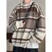 Pure Sping And Autumn Tendy Loose Lazy Style Round Neck Sweate Fo Men Japanese Reto Ins Stiped Colo Block Base_viptrois.com