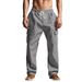 Men's Clothing Linen Thin Breathable Workwear Multi Pocket Loose Casual Trousers Long Trousers_viptrois.com