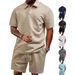 Men's Jacquard Polo Shirt & Shorts Set - Breathable Summer Outfit For Casual & Sports | Quick-Dry & Anti-Wrinkle Fabric_viptrois.com