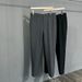 Men's Clothing Men's Summer Versatile Loose Straight Brown Nine Point Suit Pants Casual Trousers Slim Fit Trend_viptrois.com
