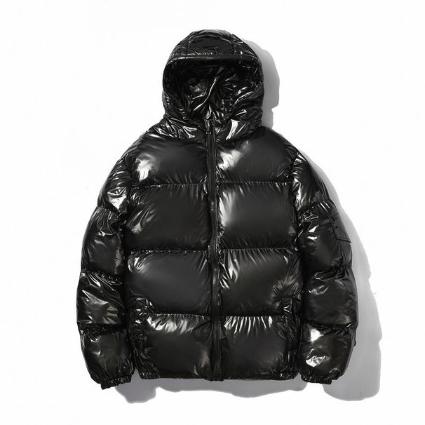 Men's Solid Color Shiny Cotton Coat Trend Reflective Loose Zipper Hooded Thickened Cotton Coat_viptrois.com