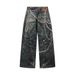 3D Digital Chain Print Vintage Jeans Punk Wasteland Trendy Design Niche Loose Wide-Leg Pants For Men_viptrois.com
