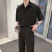 Men's Clothing Woven Short Sleeved Shirt Red Five Point Sleeve Shirt Handsome Outer Wear_viptrois.com
