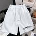 Men's Clothing Men's Style English Print Elastic Drawstring Shorts Loose Breathable Outerwear Sports Summer For Formal & Casual_viptrois.com