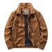 Men's Clothing Spring And Autumn Men's Thin Suede Jacket Men's Retro Hong Kong Style Workwear Lapel Top_viptrois.com