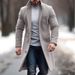 Multi Color And Multi Size New Coat Men's Woolen Mid Length Windbreaker Jacket_viptrois.com