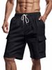 Premium Products 2025 New Men's Multi Pocket Solid Color Loose Casual Drawstring Five Quarter Pants, Lightweight And Breathable Shorts_viptrois.com