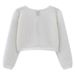 Mother & Kids Girls' Lace Round Neck Knit Cardigan - Lightweight Summer Baby Toddler Open Front Cover-Up (White, Pink, Dark Gray) - Sizes 90-130cm_viptrois.com