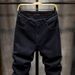 Winter New Velvet Jeans Men's Thickened American Straight Trousers Men's Warm Pure Black Casual Business Pants Men_viptrois.com