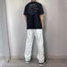 Summer Trendy High Street Vibe Style White Ripped Jeans Men's American Loose Straight Leg Casual Versatile Long Pants_viptrois.com