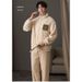 New Warm Coral Velvet Couple's Set Pajamas Winter Size Plus Velvet Thickened Set Home Furnishings_viptrois.com