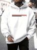 Men's Autumn And Winter Casual Fashionable Loose Hooded Sweatshirt Paris Letter Printed Warm Long Sleeved Pullover_viptrois.com