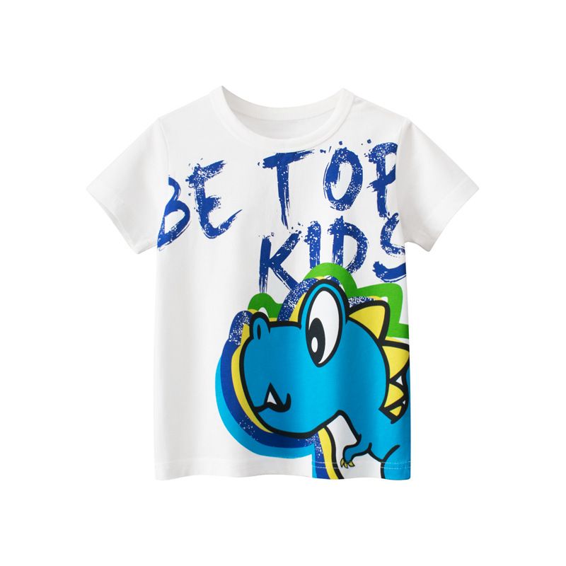 Toddler Boys Clothing Short Sleeved T Shirt Summer Boys Clothes Cartoon Dinosaur_viptrois.com