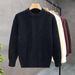 Men's Clothing Winter New Round Neck Men's Long Sleeved Bottoming Sweater Trend_viptrois.com