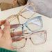 Ultra-light Trendy Cold Brown Box Color-changing Myopia Glasses Women's Transparent Frame Ins High-value, Thin And Plain Flat Mirror_viptrois.com