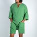 Men's Clothing Early Autumn New Men's V Neck Casual Tops Loose Shorts Sports Suits Men's Clothing_viptrois.com