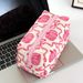 Halloween Pink Pumpkin Bow Large Capacity Cosmetic Bag Storage Bag Quilted_viptrois.com
