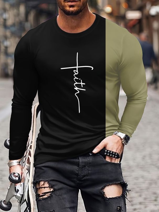 Men's Halloween 3D Skull Print T-Shirt - Retro Streetwear Long Sleeve Tee For Casual Wear (Polyester, Lightweight, Anti-Wrinkle, S-XXXXL)_viptrois.com