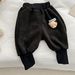 Baby clothing Baby plus fleece thick sweatpants winter three-dimensional bear head figure-band pants casual pants cartoon pants for boys and girls_viptrois.com