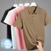 Men's Clothing Ice Silk Polo Shirt Thin Short Sleeved Lapel Quick Drying T Shirt_viptrois.com