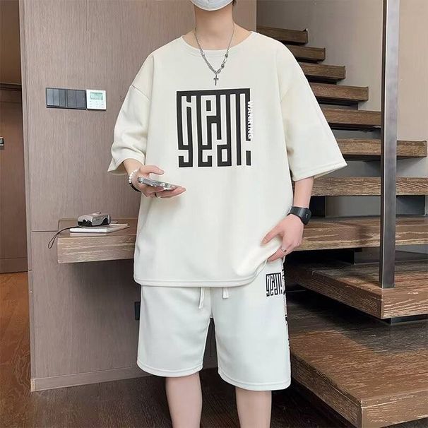 Men's Clothing Men's Short Sleeved Shorts Suit Men's High End Two Piece Suit Summer Thin Fashion Brand Casual Men's Wear A Set Of Trendy_viptrois.com