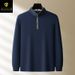 Men’s Double-Sided Piqué Polo Shirt – 280g Stand Collar With Metal Zipper, Long Sleeve Autumn/Winter Casual Fashion (6 Colors, M-4XL)_viptrois.com