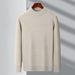 Basic Men's Sweater Half Turtleneck Fleece Lined Thickened Casual Versatile Base Knitwear For Men Dad's Outfit_viptrois.com