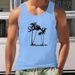 2026 Cross-Border Summer Beach Vacation New Palm Pattern Muscle Gym Workout Casual Style Men's Vest_viptrois.com
