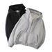 Pure Fleece-Lined Jacket For Men 2023 New Cardigan Plus Size Casual Sweatshirt Loose Fit Autumn Winter Zipper Hooded Top_viptrois.com