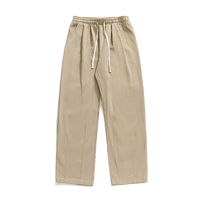 Men's Clothing Retro Sand Washed Loose Casual Pants Men's Spring Style Trendy Brand All Match Three Dimensional Pleated Design Plus Velvet Trousers_viptrois.com