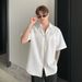 Huafu Ge Design Zipper Men's Summer New Style Korean Edition High end Rascal and Handsome Casual Shirt Trendy Brand Top_viptrois.com