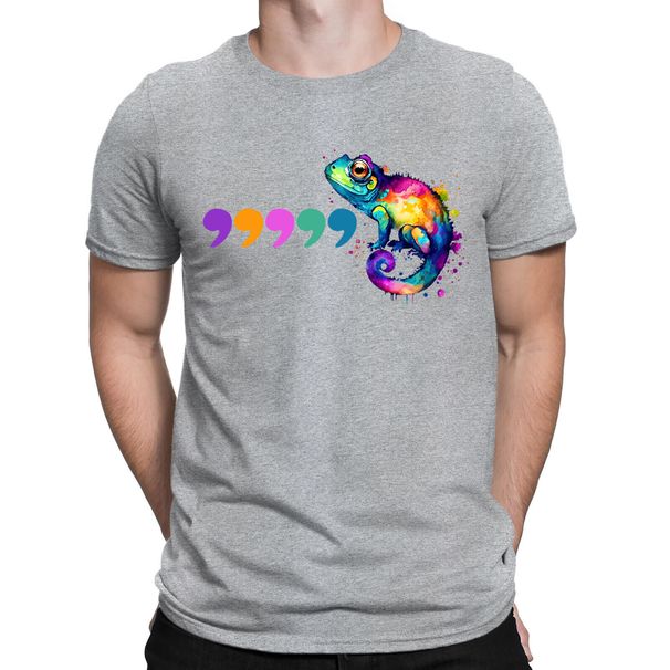 Funny Grammar Comma Chameleon Meme Joke Retro Vintage Mens Womens T-Shirt Mens Womens Tees Tops #D_viptrois.com