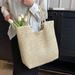 Women's Handle Bags Woven Straw Bag, Women's Large-capacity Single-shoulder Bag, Simple Commuting Beach Bag_viptrois.com