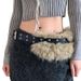 Rabbit Fur Belt D.I.A OOTD Fur Belt Fashion Sexy Hot Girl Waist Seal Wide Belt_viptrois.com