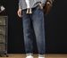 Factory Direct Supply Autumn And Winter New Elastic Waist Sports Harlan Pants Men's High-quality Heavy Industry Large-size Denim Trousers Men's_viptrois.com