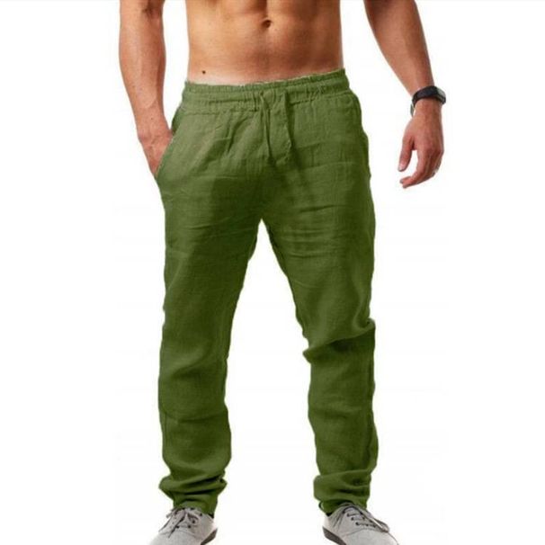 Summer Men's Hip-hop Breathable Cotton And Linen Loose Casual Sports Trousers_viptrois.com