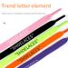 Letter Shoelace Colorful Polyester Flat Shoelaces Suitable For Casual Shoes Canvas Shoes Sneakers White Shoes_viptrois.com